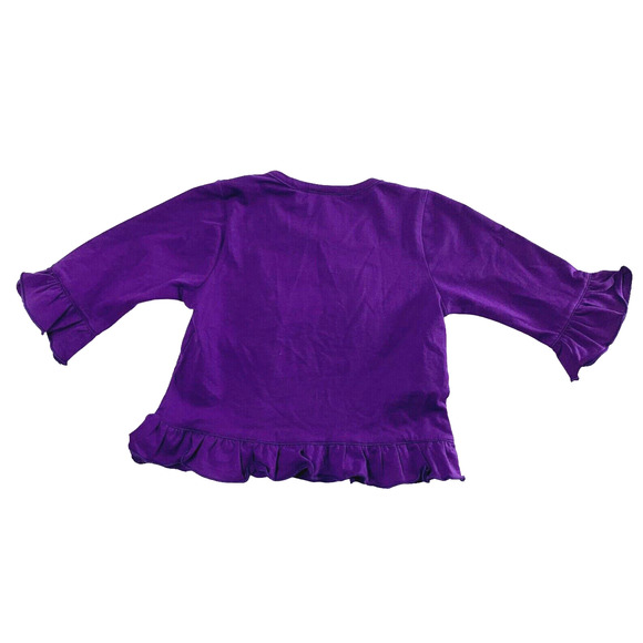 Smocked PolkaDot Top Girls 6 Months Embroidered Smock Purple‎ Ruffle Blouse - Picture 5 of 8